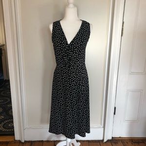 Leota Sleeveless Faux Wrap Midi Dress